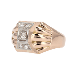 Bague Dôme en or rose et diamants - Castafiore