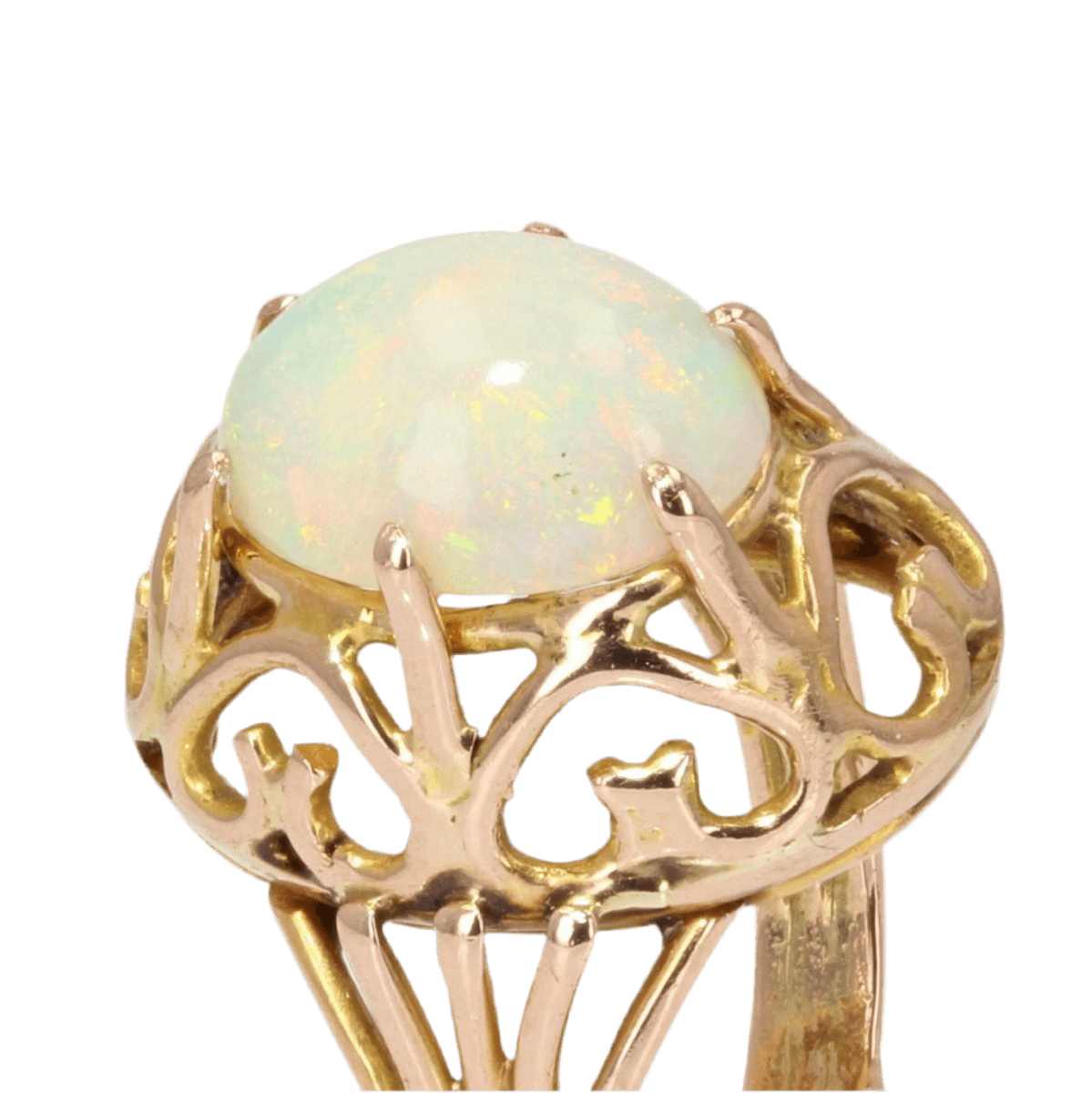 Bague Dôme en or rose et opale - Castafiore