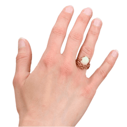 Bague Dôme en or rose et opale - Castafiore