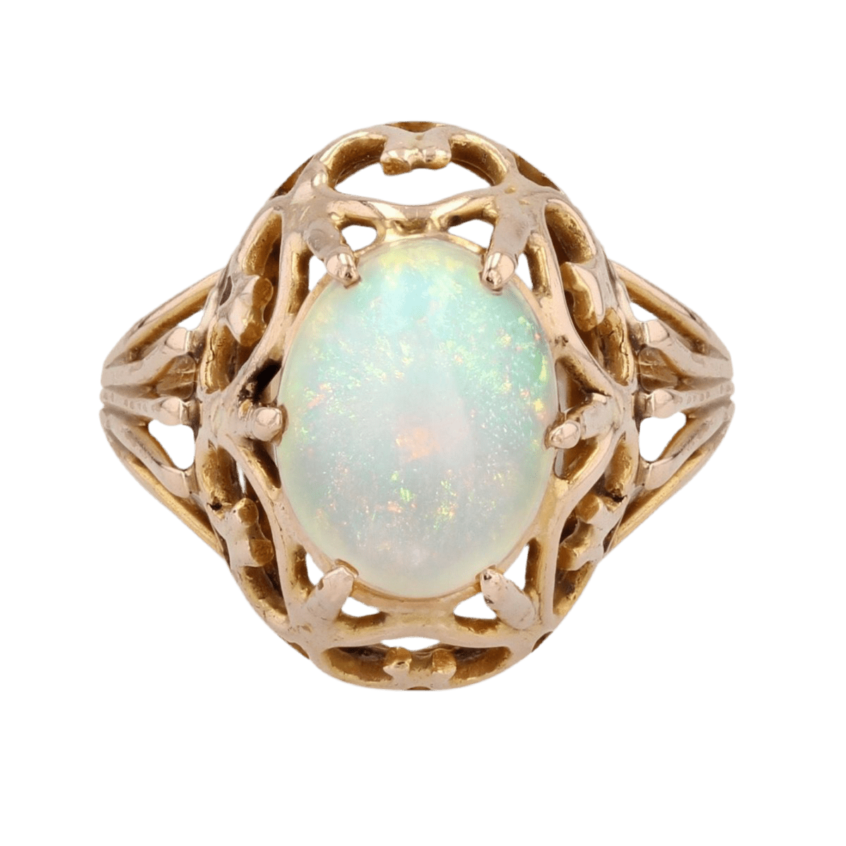 Bague Dôme en or rose et opale - Castafiore