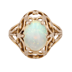 Bague Dôme en or rose et opale - Castafiore