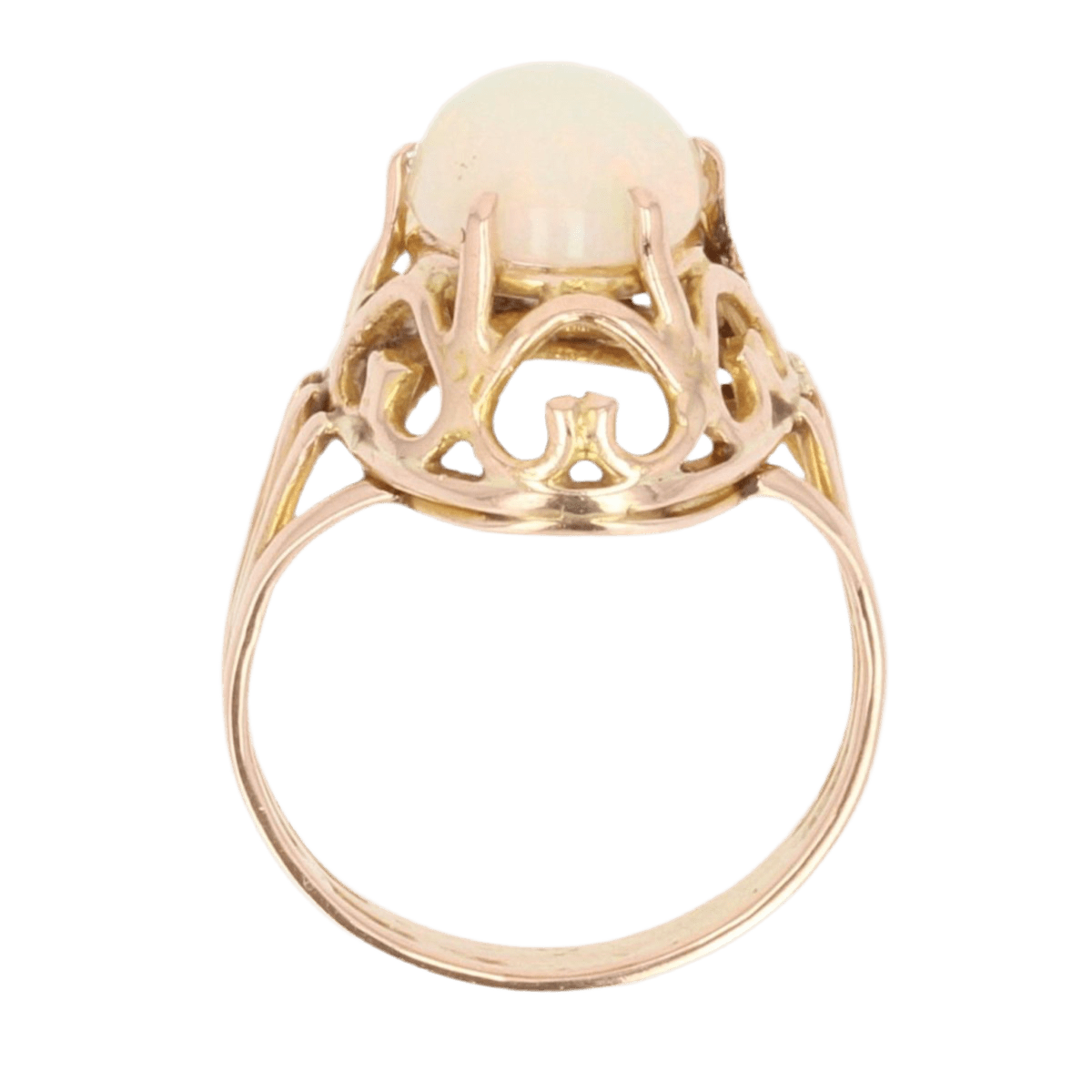 Bague Dôme en or rose et opale - Castafiore