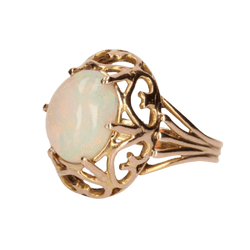 Bague Dôme en or rose et opale - Castafiore