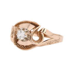 Bague Dôme en or rose et saphir - Castafiore