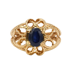 Bague Dôme en or rose et saphir - Castafiore