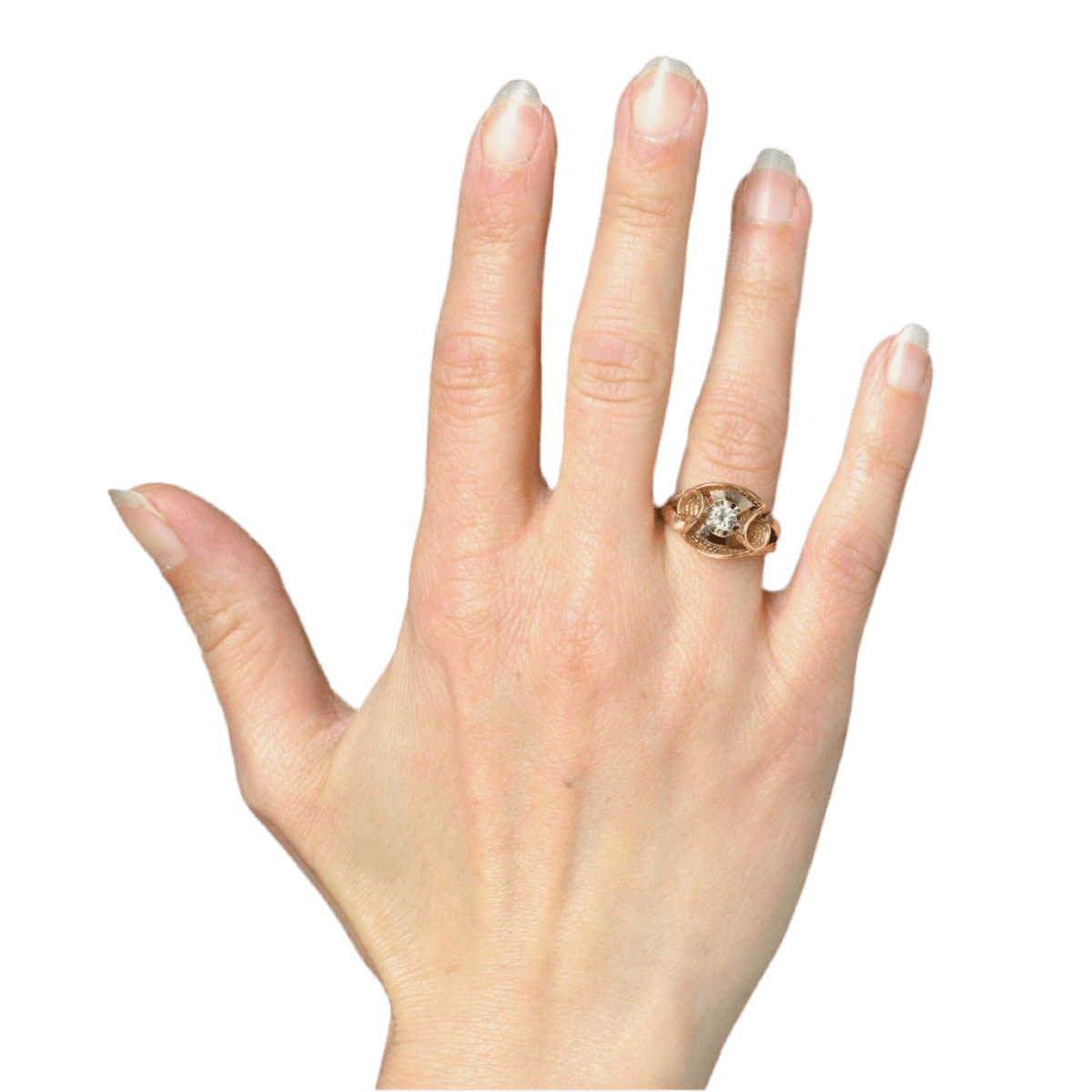 Bague Dôme en or rose et saphir - Castafiore