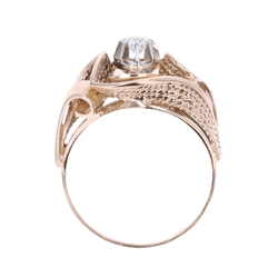 Bague Dôme en or rose et saphir - Castafiore