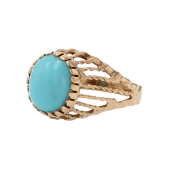 Bague Dôme en or rose et turquoise - Castafiore