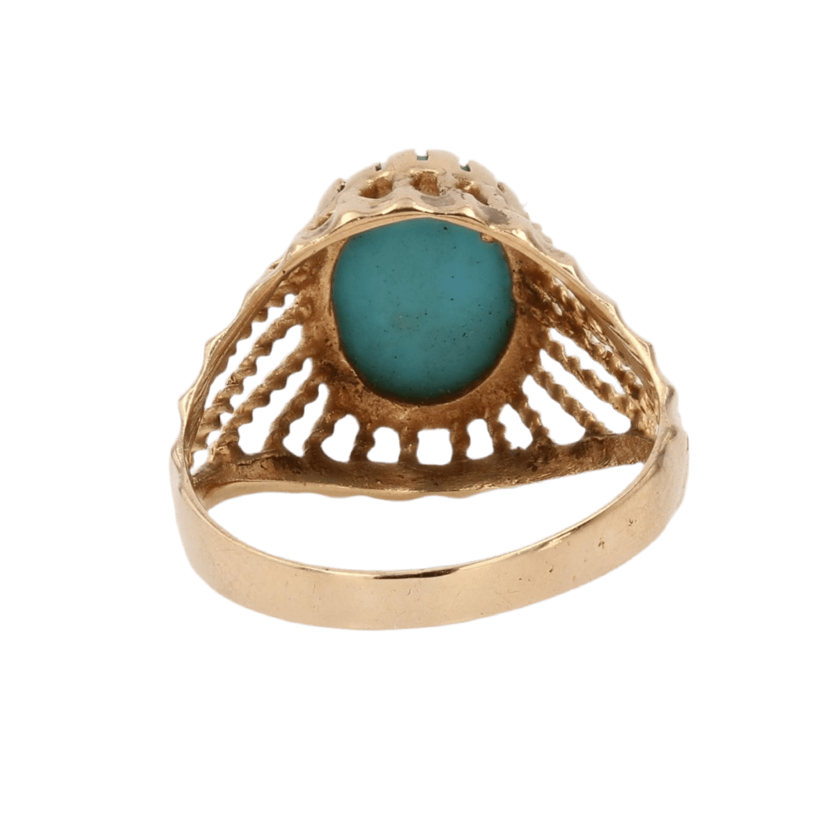 Bague Dôme en or rose et turquoise - Castafiore