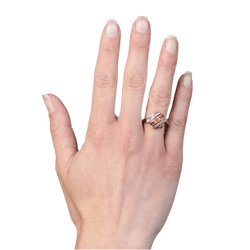 Bague Dôme en or rose, or blanc et rubis - Castafiore