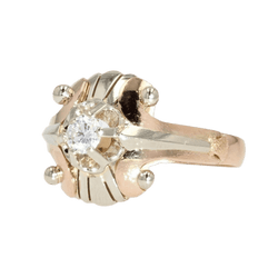 Bague Dôme en or rose, or blanc, perles et diamant - Castafiore