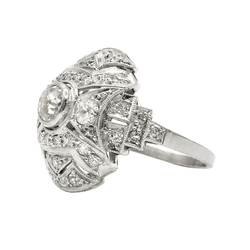 Bague Dôme en platine et diamants - Castafiore