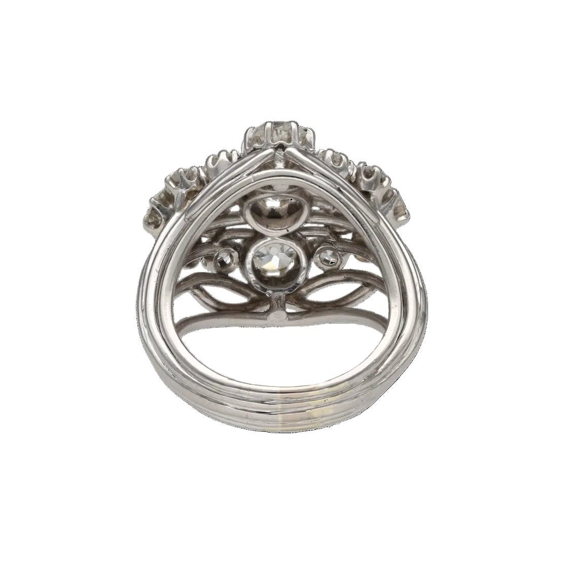 Bague Dôme en platine et diamants - Castafiore