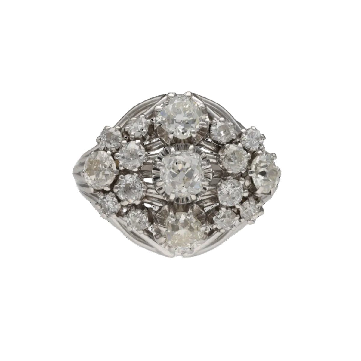 Bague Dôme en platine et diamants - Castafiore