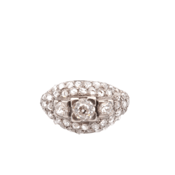 Bague Dôme en platine et diamants - Castafiore