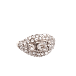 Bague Dôme en platine et diamants - Castafiore