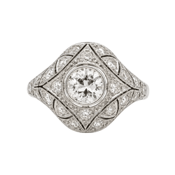 Bague Dôme en platine et diamants - Castafiore