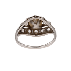 Bague Dôme en platine, perle et diamants - Castafiore