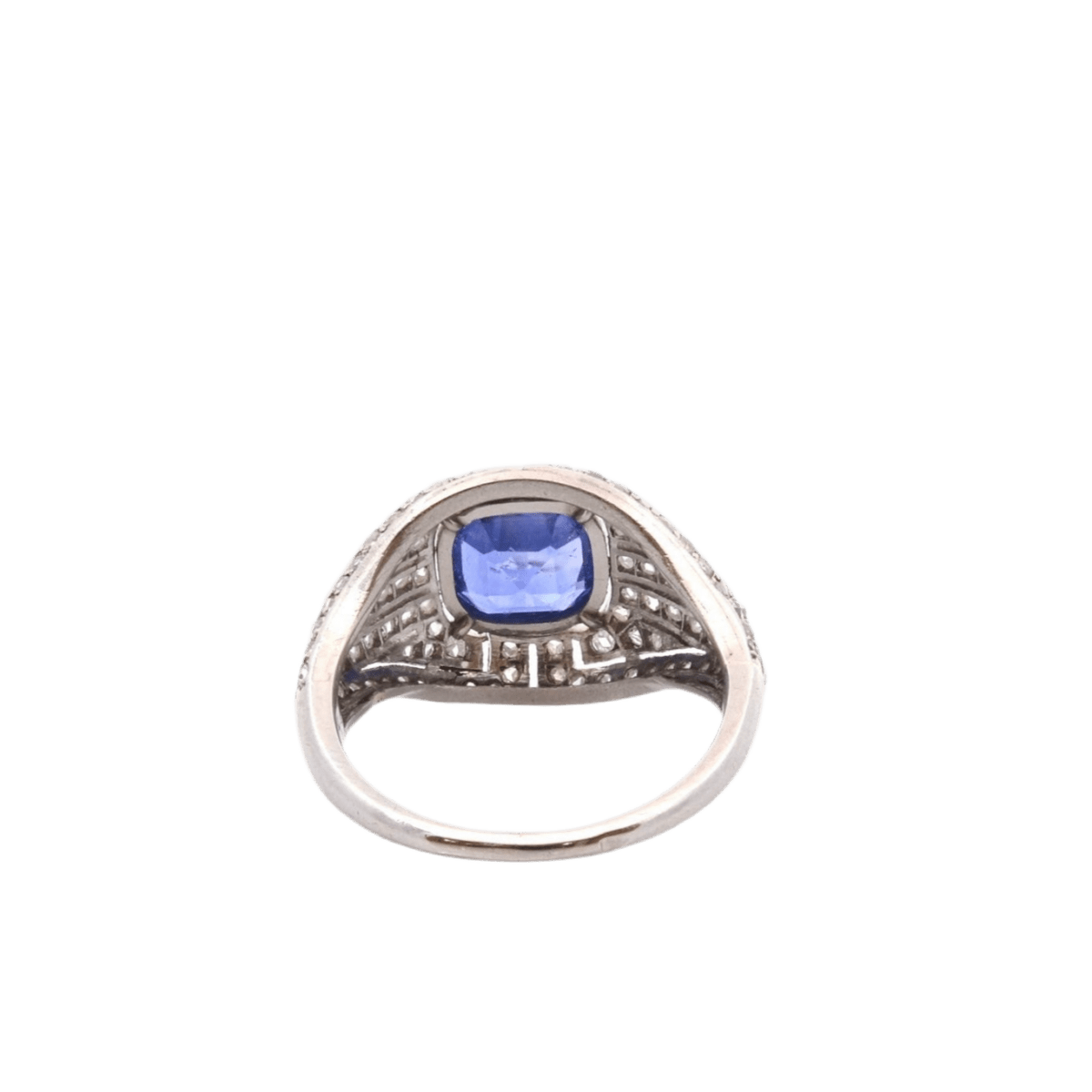 Bague Dôme en platine, saphir et diamants - Castafiore