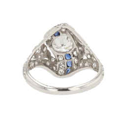 Bague Dôme en platine, saphirs et diamants - Castafiore