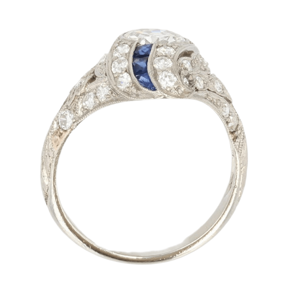 Bague Dôme en platine, saphirs et diamants - Castafiore