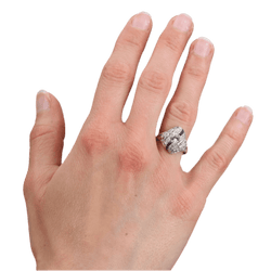 Bague Dôme en platine, saphirs et diamants - Castafiore