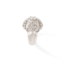 Bague Dôme étoile en or blanc, platine et diamants - Castafiore