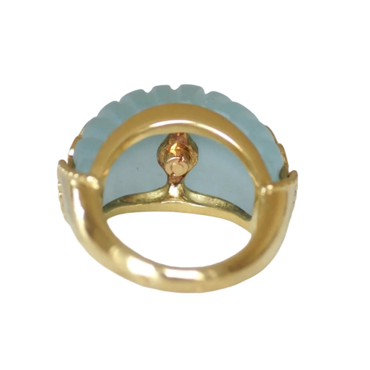 Bague Dôme JEAN & PIERRE BELLIN en or jaune, aigue-marine, saphirs et diamants - Castafiore