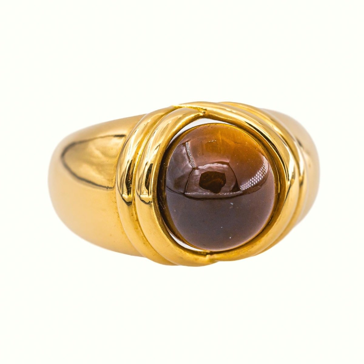 Bague Dôme Or jaune Œil de tigre - Castafiore