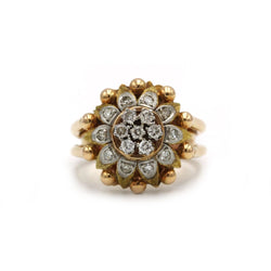 Bague Dôme - Or jaune, Platine et Diamants - Castafiore