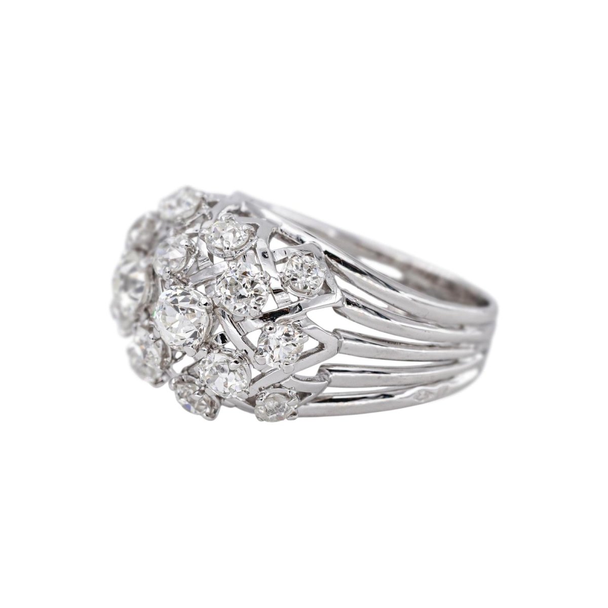 Bague Dôme Platine Diamant - Castafiore