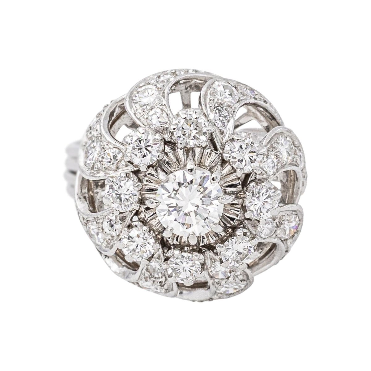 Bague Dôme Platine Diamant - Castafiore