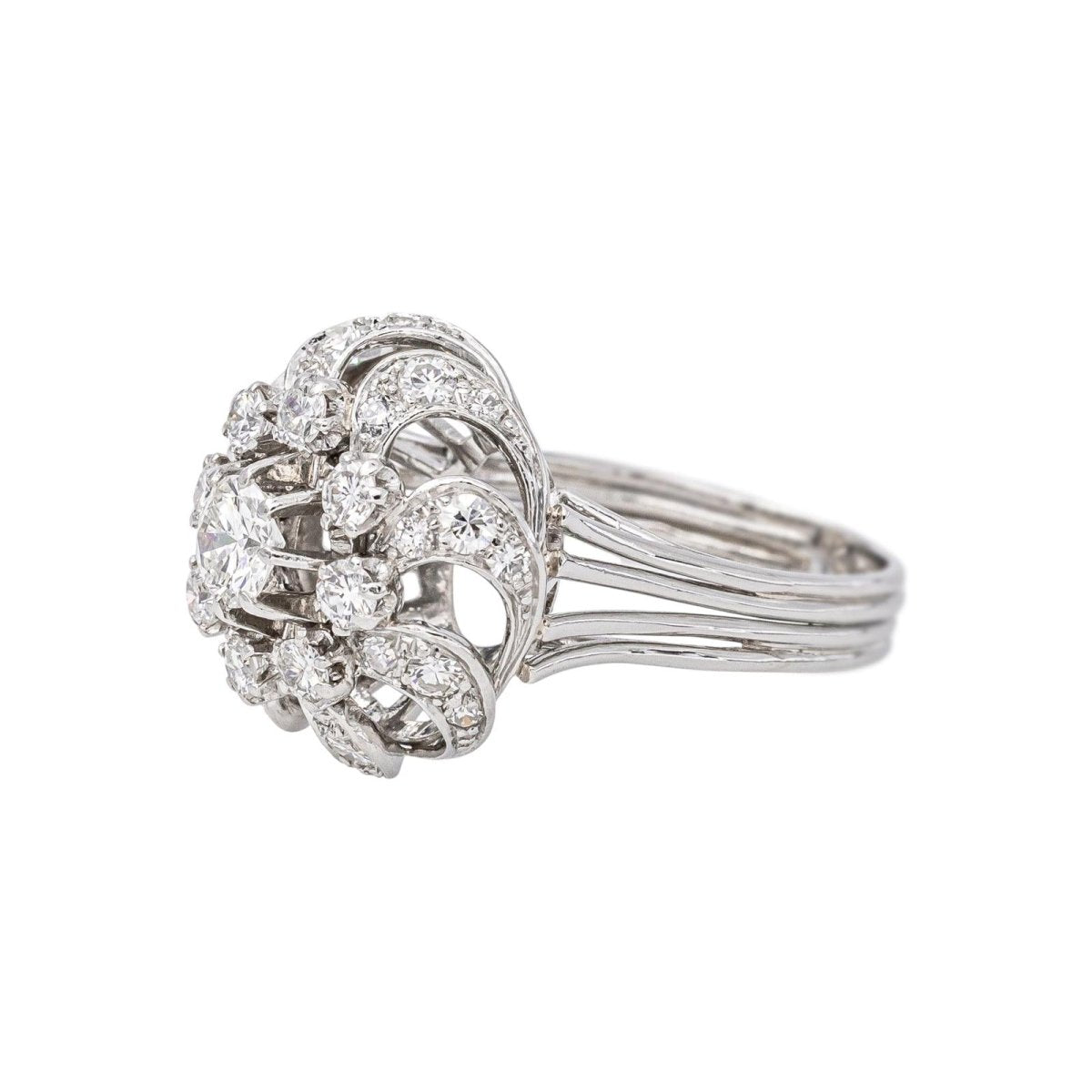 Bague Dôme Platine Diamant - Castafiore