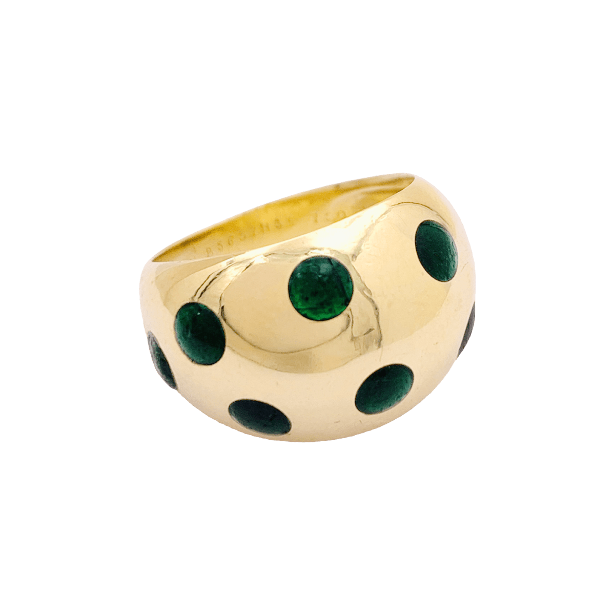 Bague Dôme VAN CLEEF & ARPELS en or jaune et laque - Castafiore