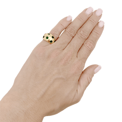 Bague Dôme VAN CLEEF & ARPELS en or jaune et laque - Castafiore