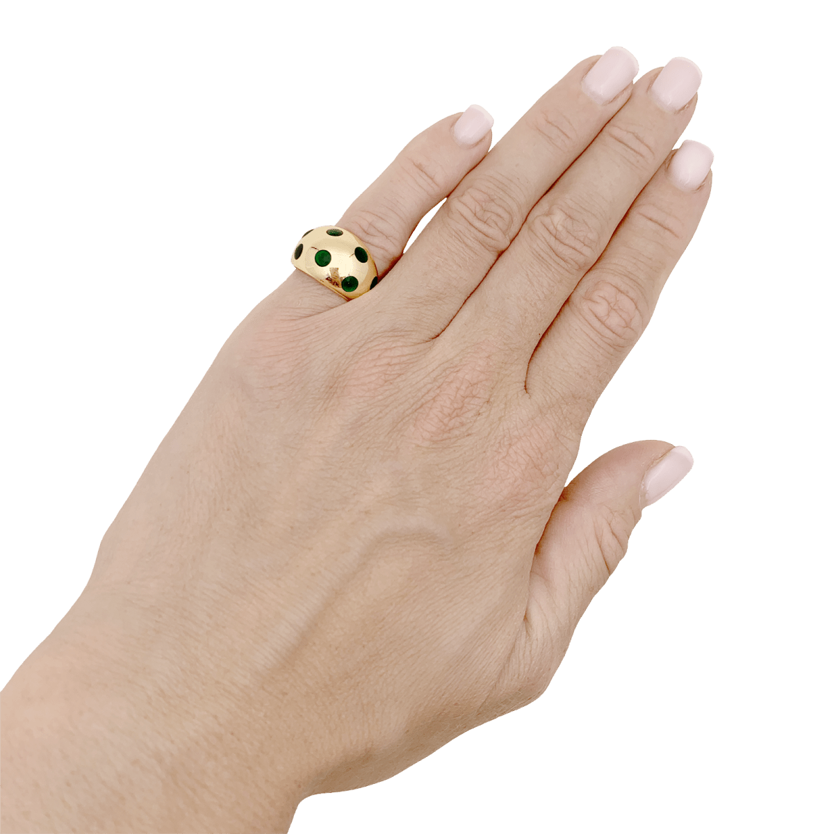 Bague Dôme VAN CLEEF & ARPELS en or jaune et laque - Castafiore
