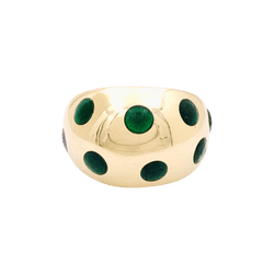 Bague Dôme VAN CLEEF & ARPELS en or jaune et laque - Castafiore