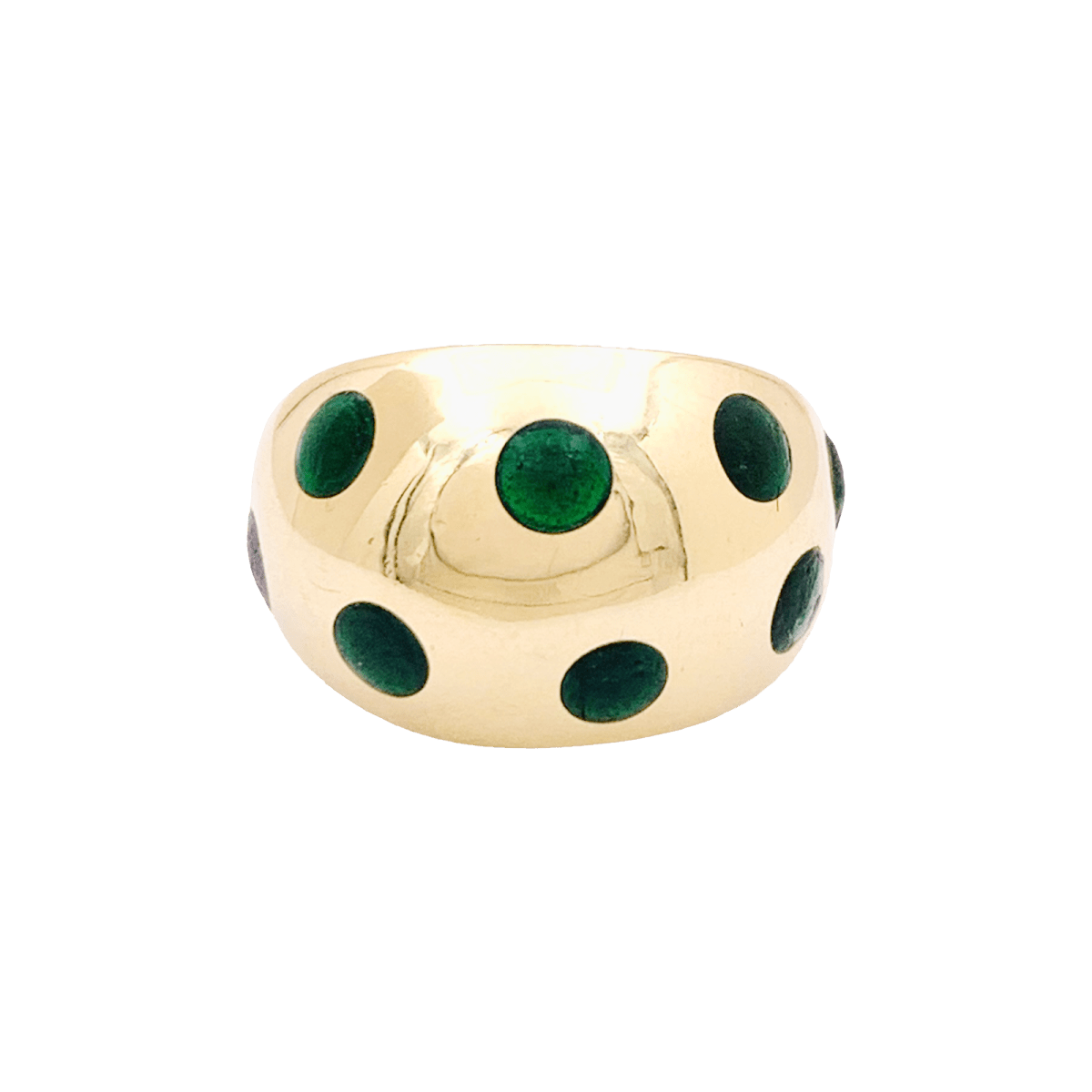 Bague Dôme VAN CLEEF & ARPELS en or jaune et laque - Castafiore