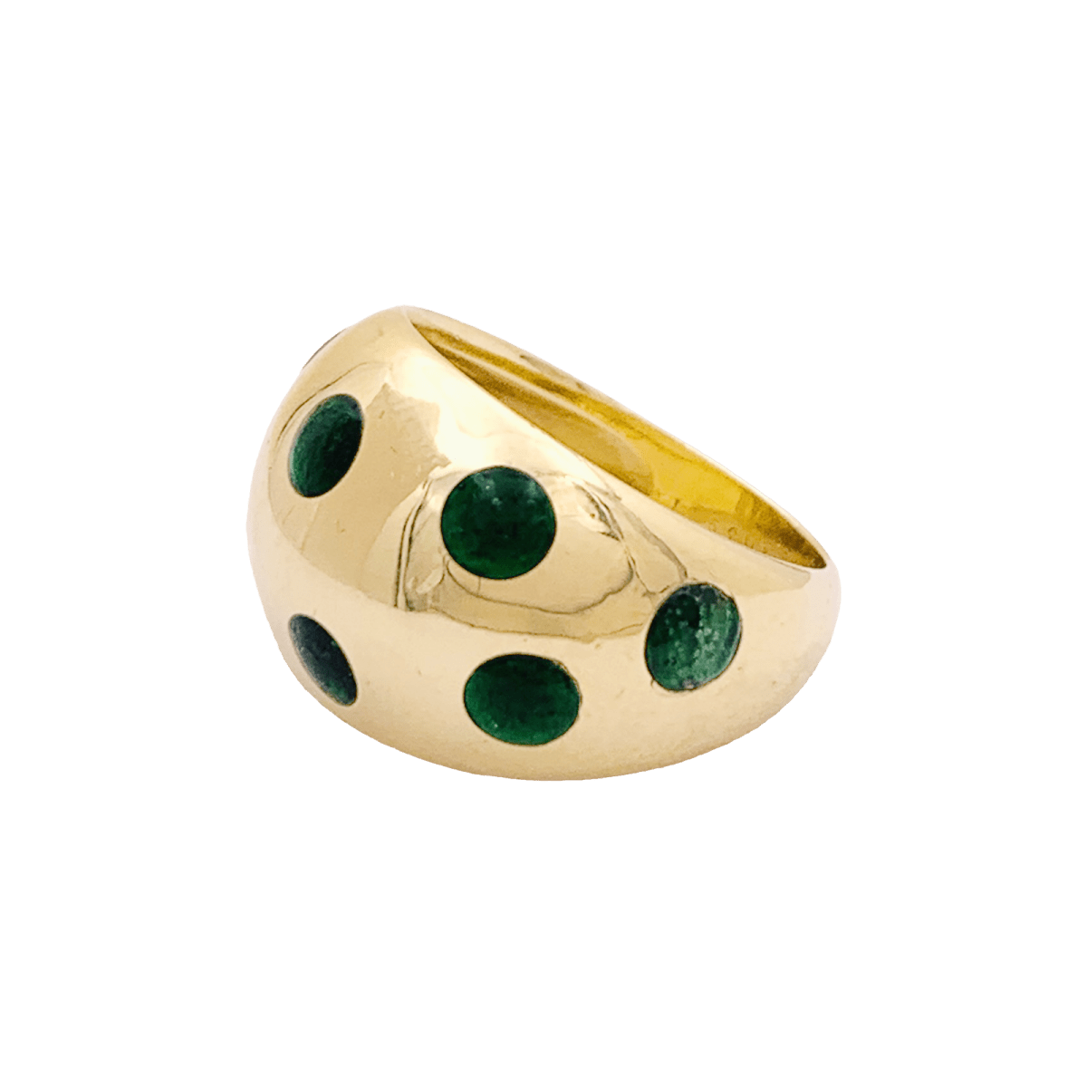 Bague Dôme VAN CLEEF & ARPELS en or jaune et laque - Castafiore
