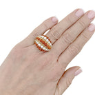 Bague dôme Van Cleef & Arpels, "Twist", or jaune, corail, perles. - Castafiore