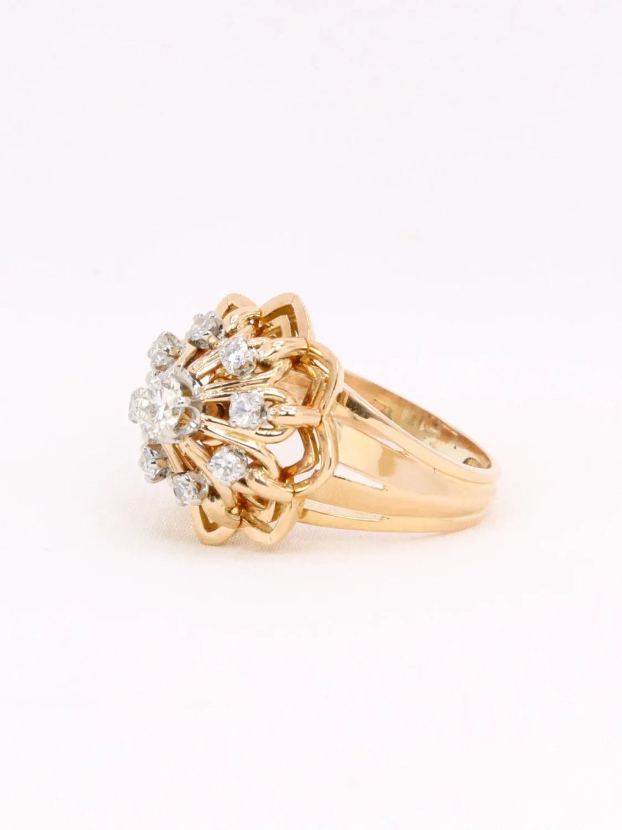 Bague dome vintage diamants - Castafiore