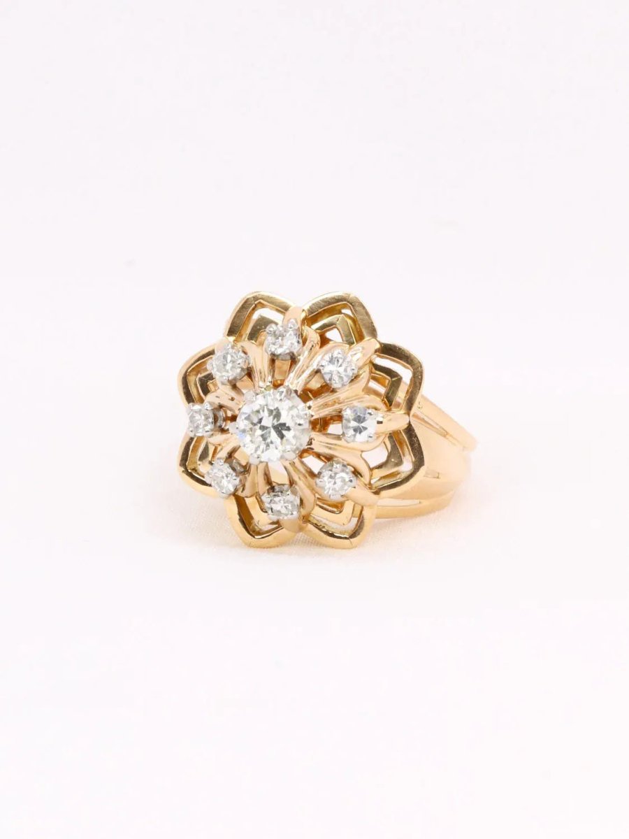 Bague dome vintage diamants - Castafiore