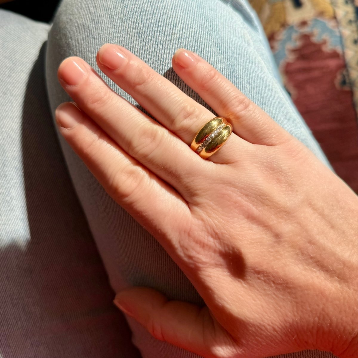 Bague double jonc bombée - Castafiore