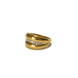 Bague double jonc bombée - Castafiore