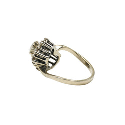 Bague double Marguerites en or blanc et diamants - Castafiore