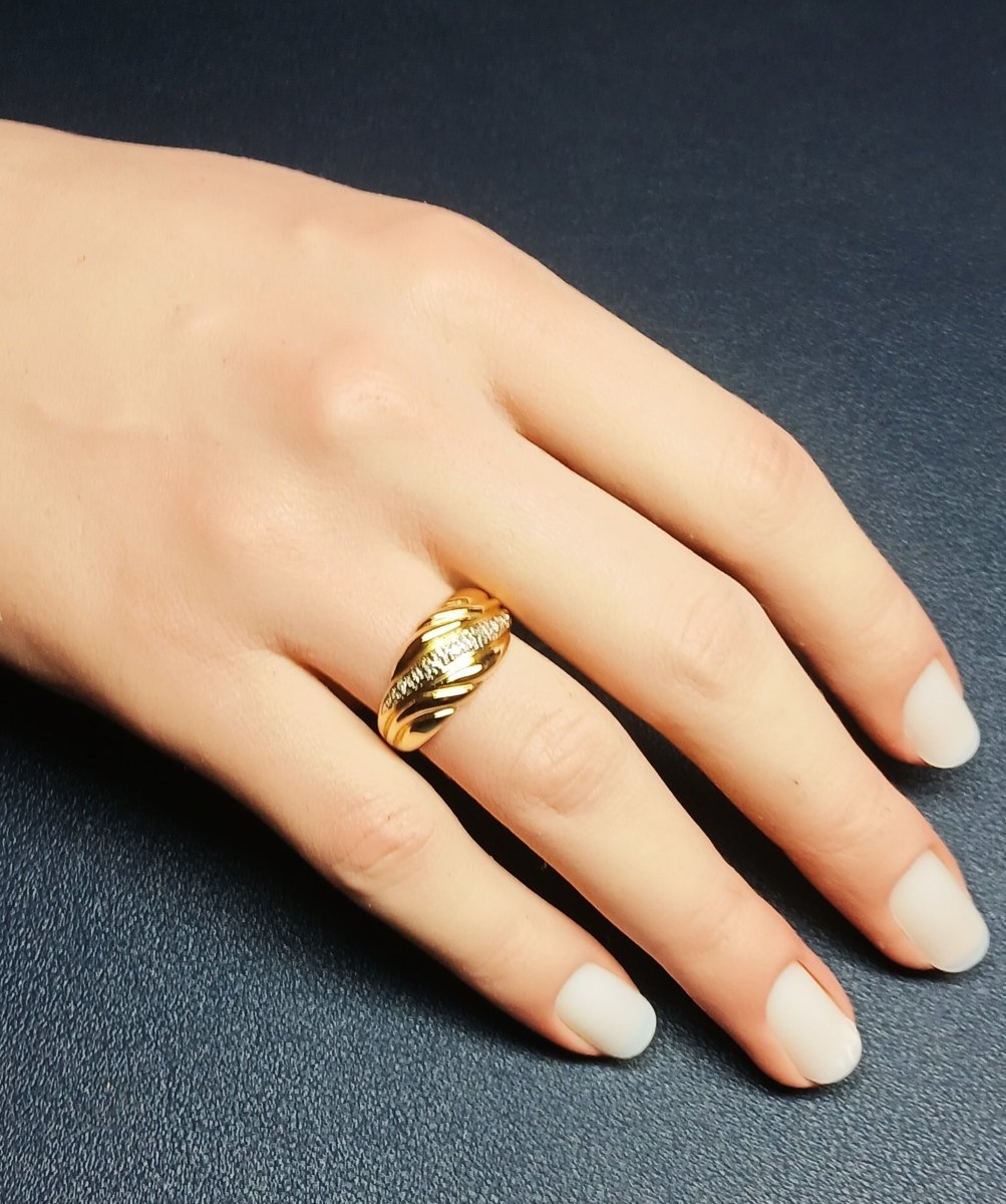 Bague drapé en or jaune - Castafiore