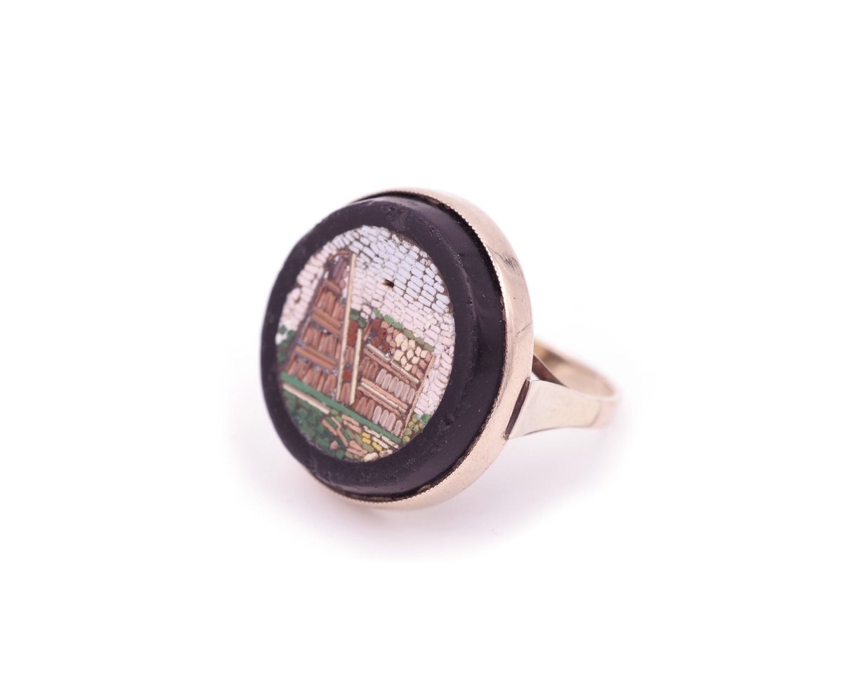 Bague du Grand Tour micro - mosaïque en or - Castafiore