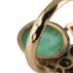 Bague duchesse émeraude cabochon et diamants - Castafiore