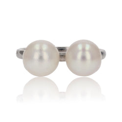 Bague duo perles blanches - Castafiore