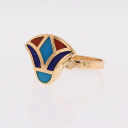 Ring Egyptian yellow gold enamel